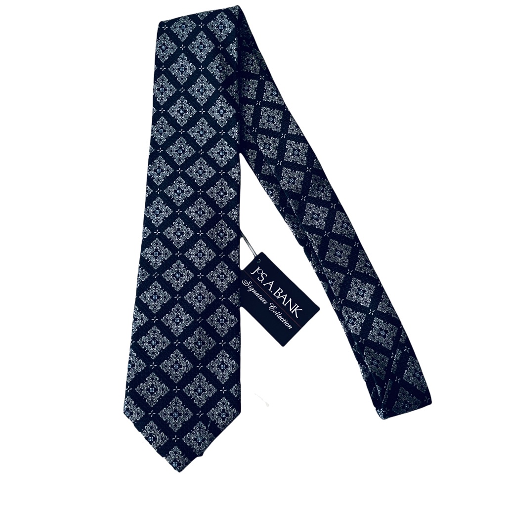 Nwt Jos A Bank Long Silk Tie Signature Collection Black Silk